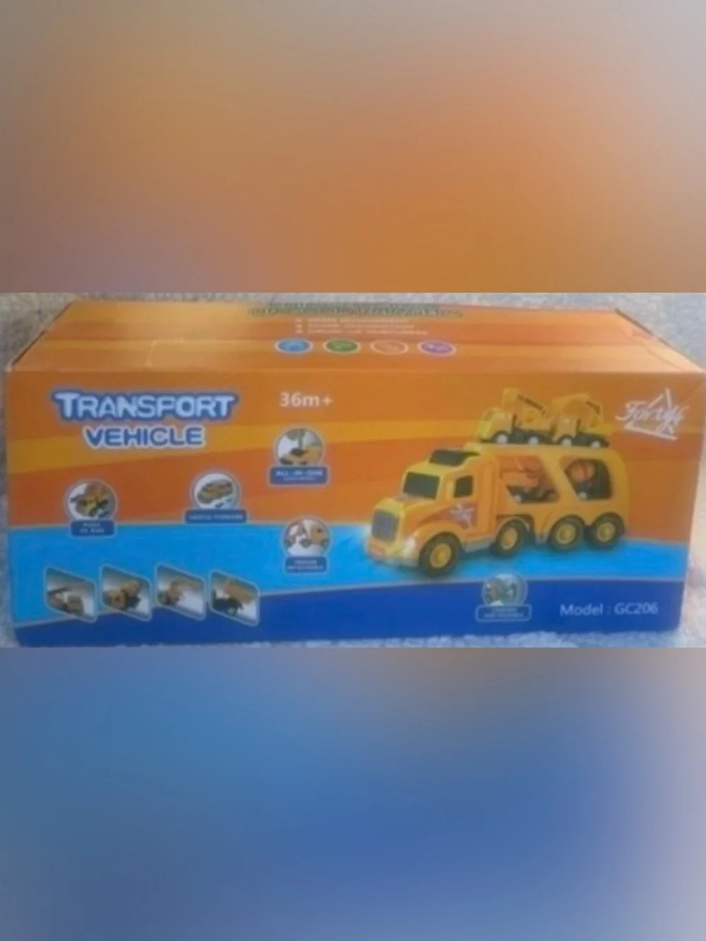 Yellow Kids Toy Truck - Durable Pull-Back Vehicle
